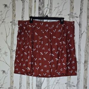 Gap Factory Circle Skirt Bird Print With Pockets XL